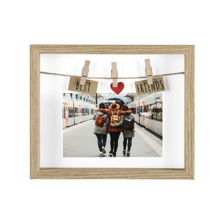 Porta Fotos MDF Roble 10x15 cm Mejores Amigos