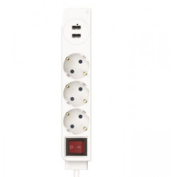 Regleta 3 Tomas 2xUSB-A 17W
