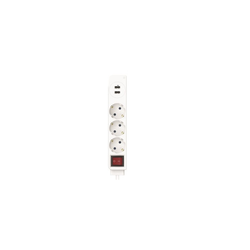 Regleta 3 Tomas 2xUSB-A 17W Regleta 3 Tomas 2xUSB-A 17W
