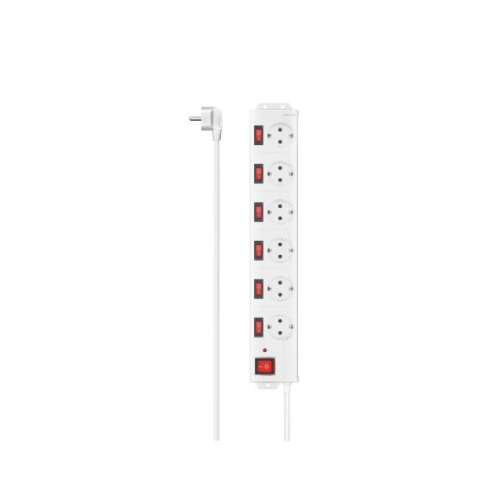 Regleta 6 Tomas C/Protec Interruptor 1 4m Blanco