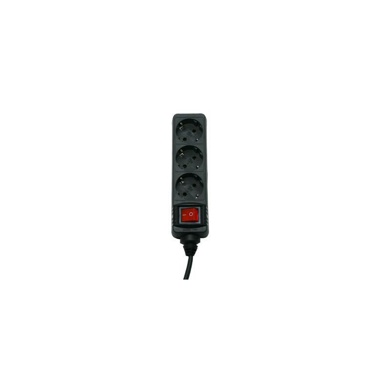 Regleta 3 Tomas Interruptor 1 4m Negro
