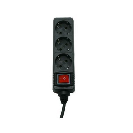 Regleta 3 Tomas Interruptor 1 4m Negro