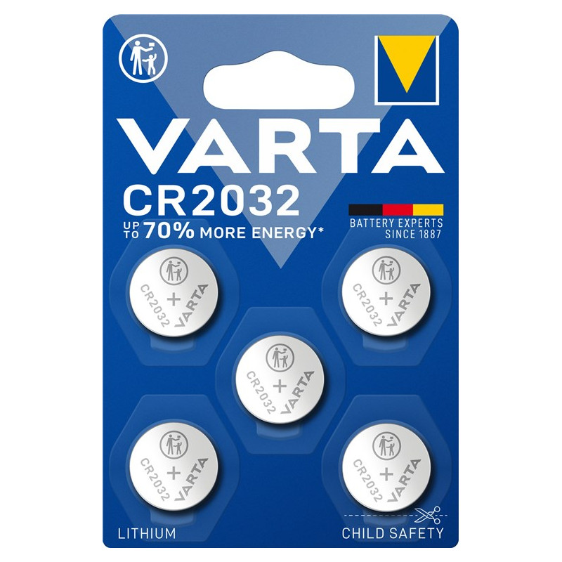 Pilas CR2032  6032   5 uds  en blíster VARTA
