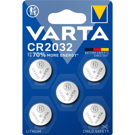 Pilas CR2032  6032   5 uds  en blíster VARTA