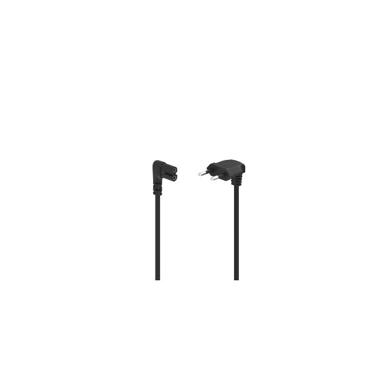 Cable Corriente Europeo Ángulo 2 lados 1 5m Negro