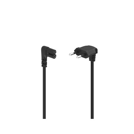 Cable Corriente Europeo Ángulo 2 lados 1 5m Negro