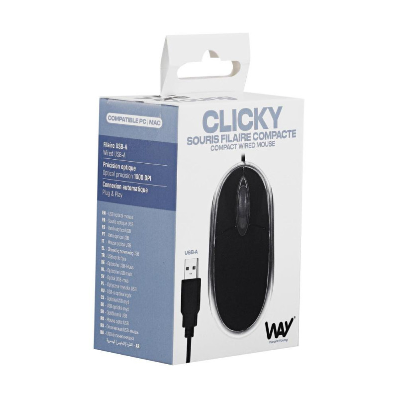 TNB WAY - Ratón óptico con cable - Negro