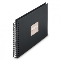 Album Pegar Spiral 28x24 50P Fine Art Negro Página