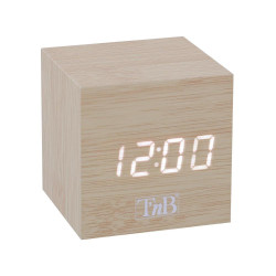 Reloj LED 3 alarmas efecto madera TNB 