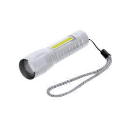 Linterna Plateada recargable de aluminio