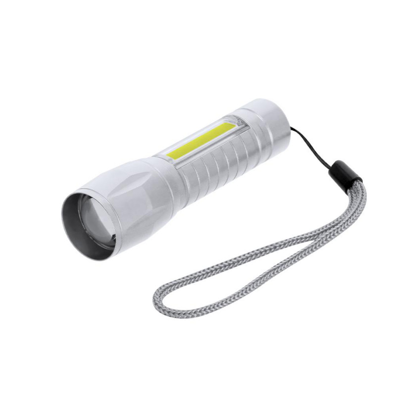 Linterna Plateada recargable de aluminio