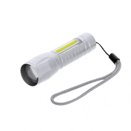 Linterna Plateada recargable de aluminio