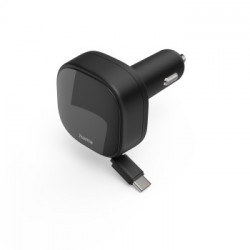 Cargador Retráctil 12V 30W 2xUSB C QC PD Blanco