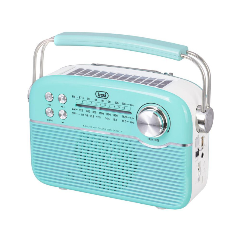 Radio portátil multibanda con energía solar  USB