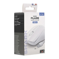 Ratón óptico con cable blanco TNB SHARK