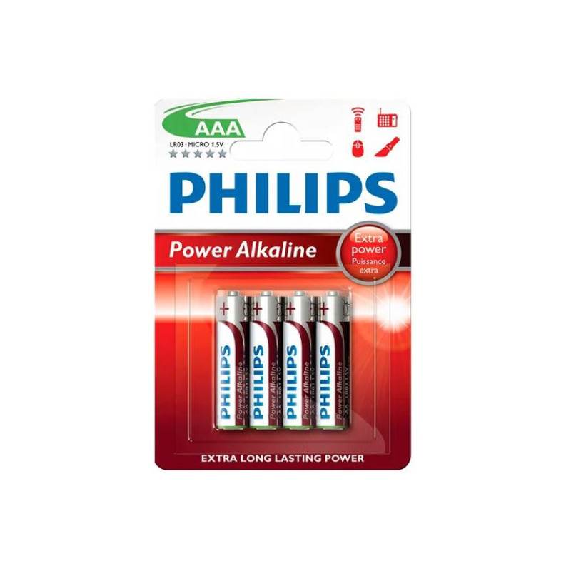 PILAS PHILIPS POWER ALKALINE AAA LR03 BLISTER*4
