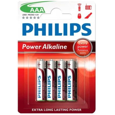 PILAS PHILIPS POWER ALKALINE AAA LR03 BLISTER*4