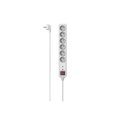 Regleta 6 Tomas C/Protección Interruptor 1 4m Blan