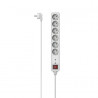 Regleta 6 Tomas C/Protección Interruptor 1 4m Blan