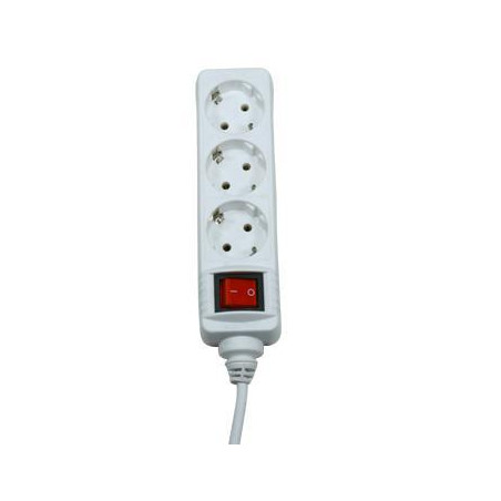 HOME REGLETA 3 TOMAS BLANCO  INTERRUPTOR