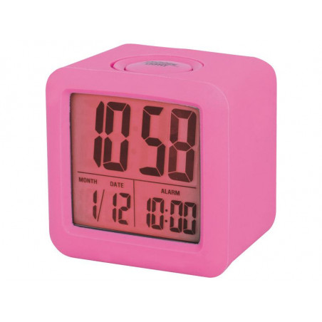 RELOJ DIGITAL CON ALARMA ROSA