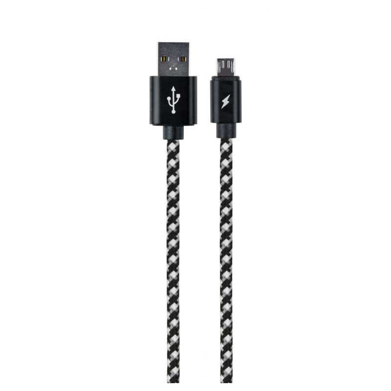 Cable de carga y datos microUSB 2 5m N Y B  WIRBOO