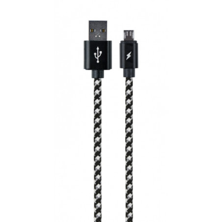 Cable de carga y datos microUSB 2 5m N Y B  WIRBOO