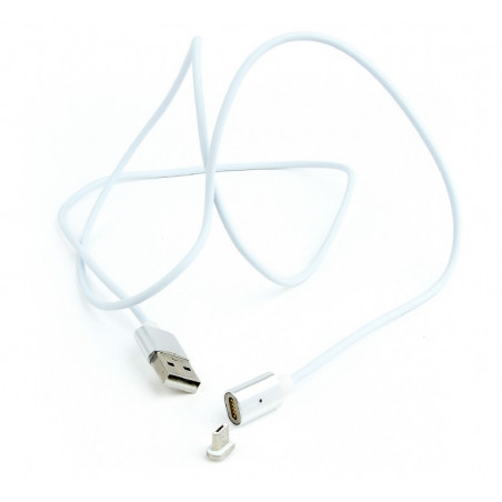 Magnetic Micro USB cable  silver  1 m WIRBOO