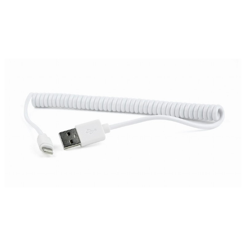 CABLE espiral Lightning blanco 1 5m WIRBOO CABLE espiral Lightning blanco 1 5m WIRBOO