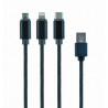 Cable de carga USB 3 en 1  negro  1 m WIRBOO