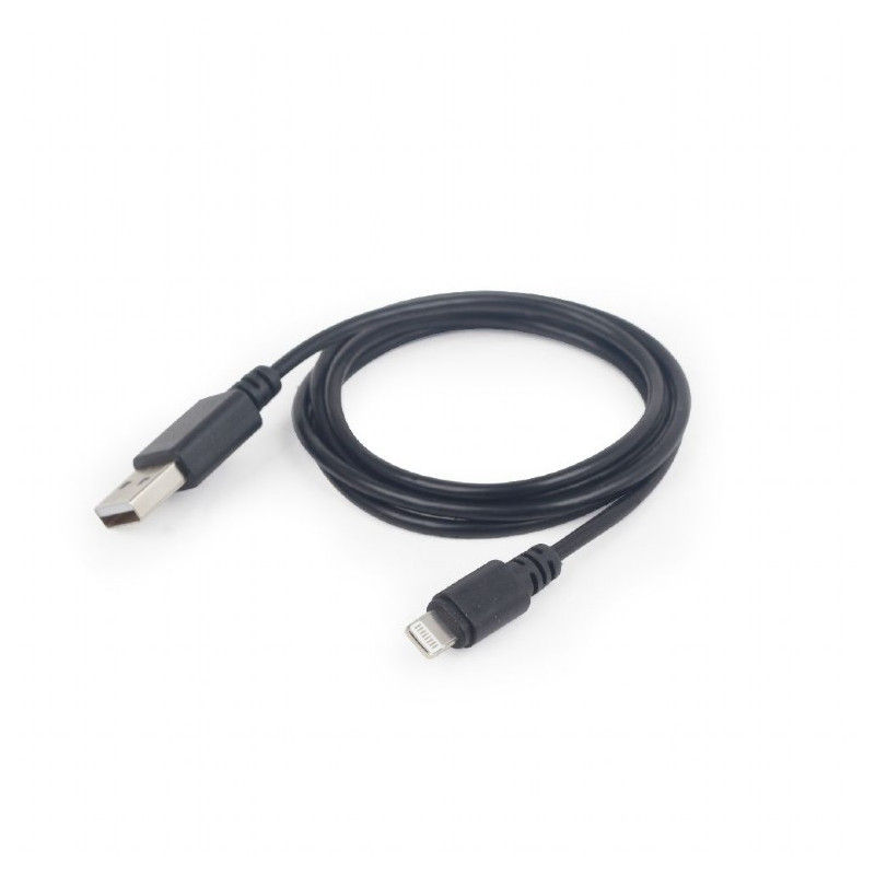 Cable de datos y carga USB a Lightning negro Cable de datos y carga USB a Lightning negro