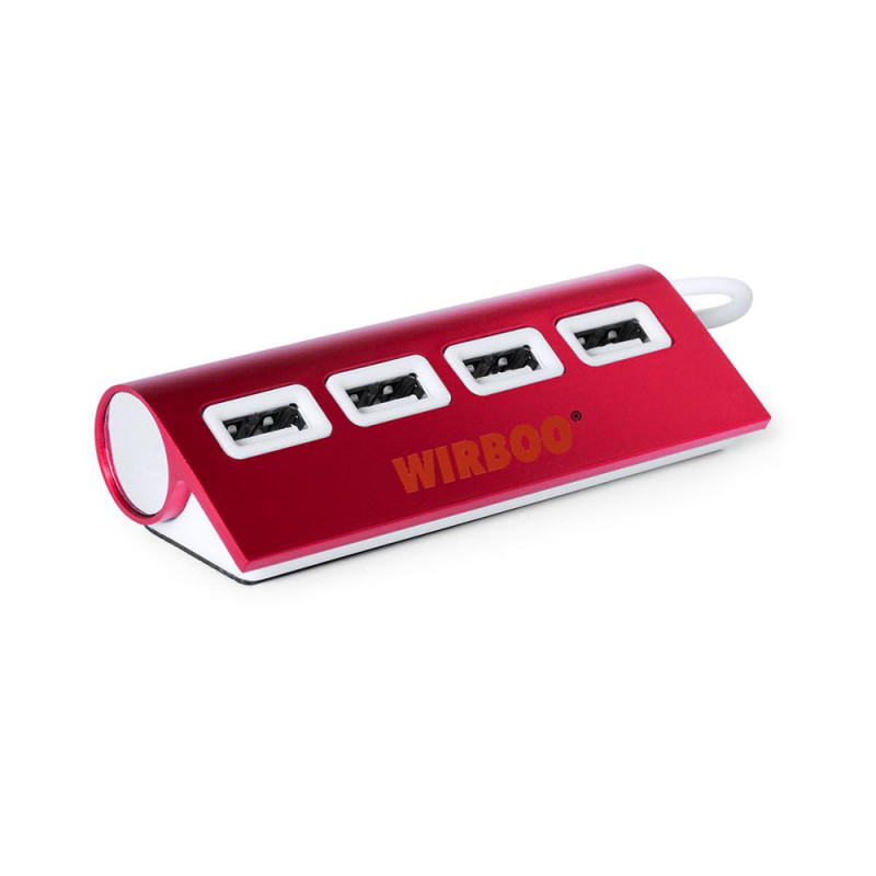 puerto USB 4 entradas 1 salida WIRBOO rojo puerto USB 4 entradas 1 salida WIRBOO rojo
