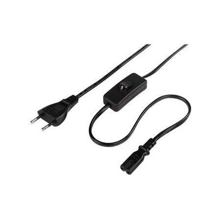Cable Corriente Europea c/Interruptor 2m Negro