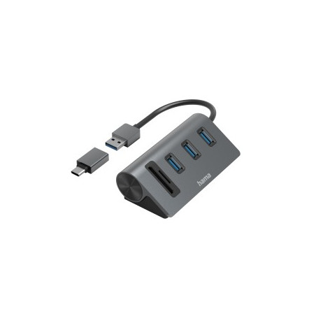 Hub 2 0  5 puertos  3xUSB-A  Lector SD   microSD  