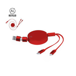Cable Extensible  Conexión USB  Tipo C y Lightning