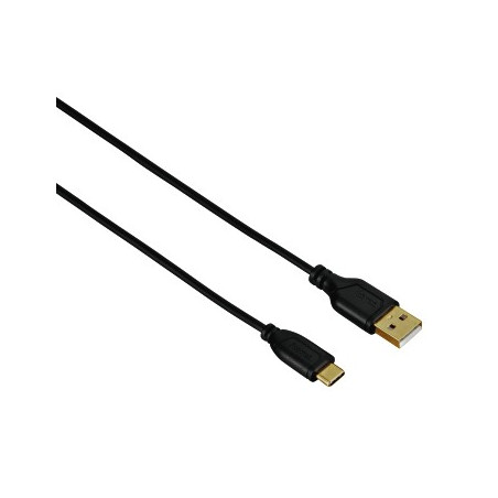 Cable PC USB Type C - USB A 2 0 0 75m Negro hama