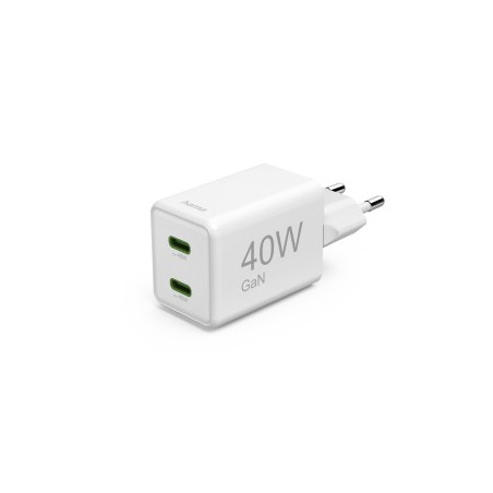 Cargador Super Mini 220V ``40W´´ 2xUSB-C PD GaN Bl