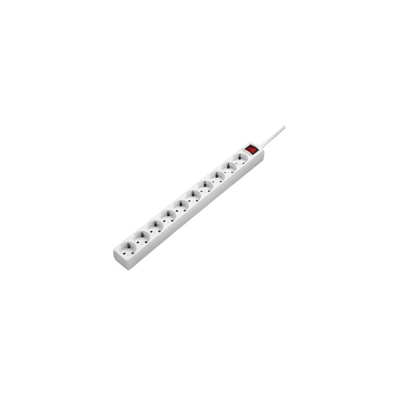 Regleta 10 Tomas Schuko Interruptor Blanco Regleta 10 Tomas Schuko Interruptor Blanco